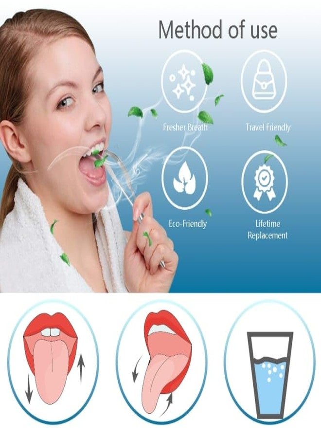 AARAM hygenic Grade Stainless Steel Tongue Scraper - Professional Tongue Cleaner for Adults & Kids - Ergonomic Non-Slip Handle with Travel Case - Eliminates Bad Breath & Improves Oral Hygiene Steel Colour - Image 4